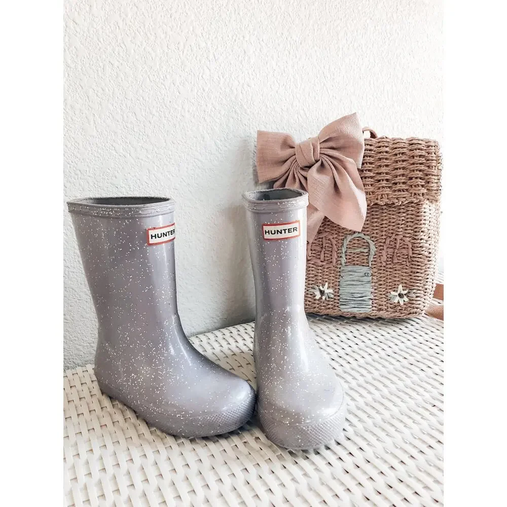 Hunter Shimmery Gloss Pastel Glitter Rainboots UK10 US11